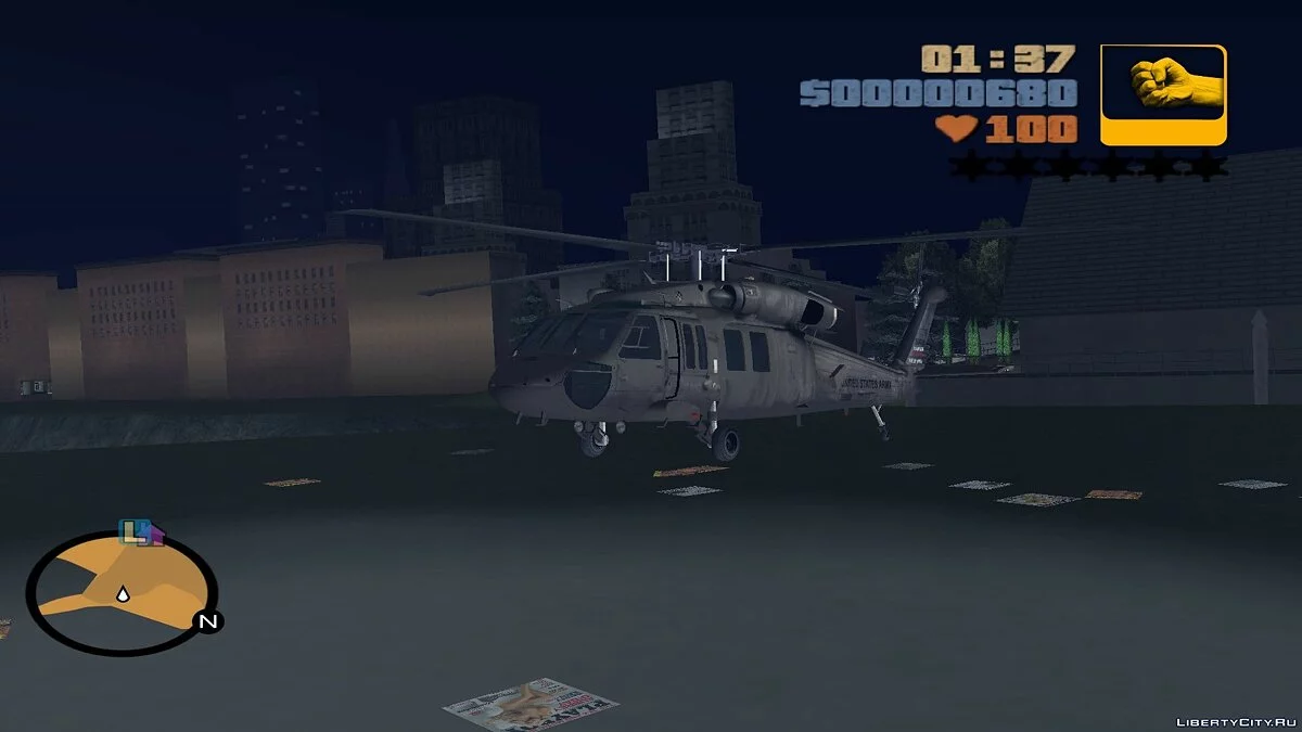 Sikorsky UH-60 Black Hawk pour le mod Aircraft en remplacement de Huey / GTA 3