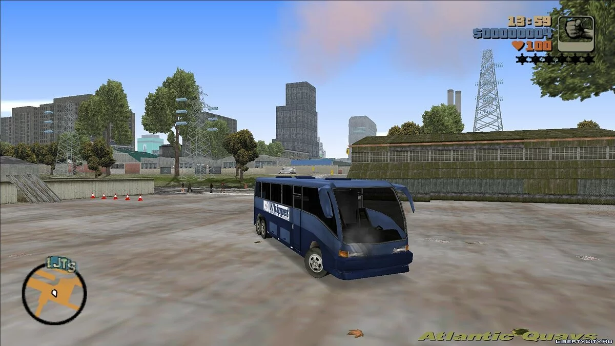 Coach with Interior and Shattered Windshield / GTA 3