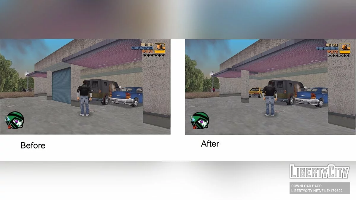 Corrección de la puerta del garaje en Shorside / GTA 3