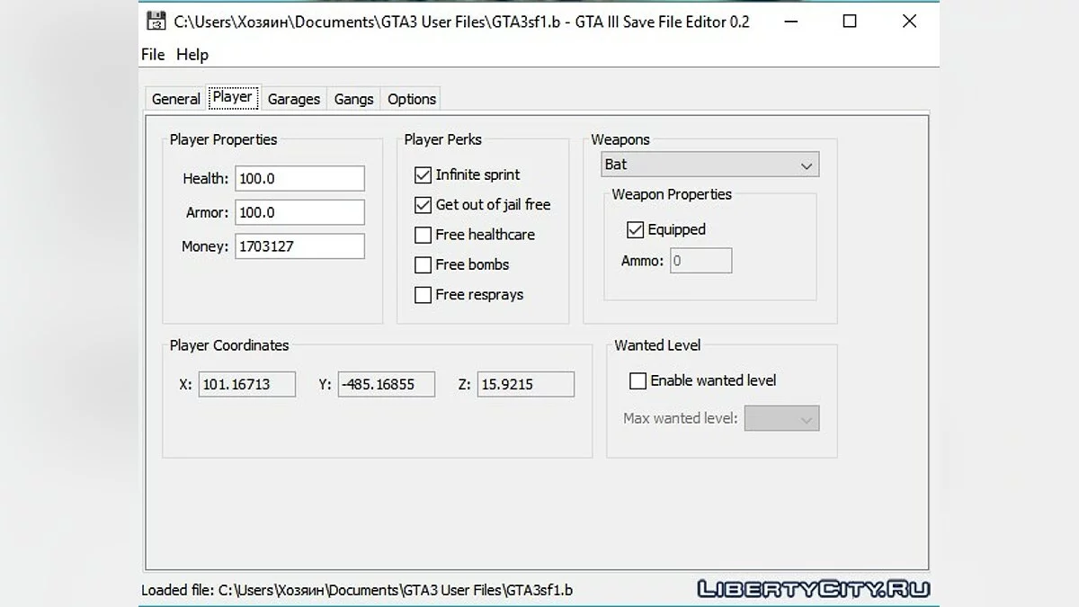 GTA 3 Save Editor 0.2 / GTA 3