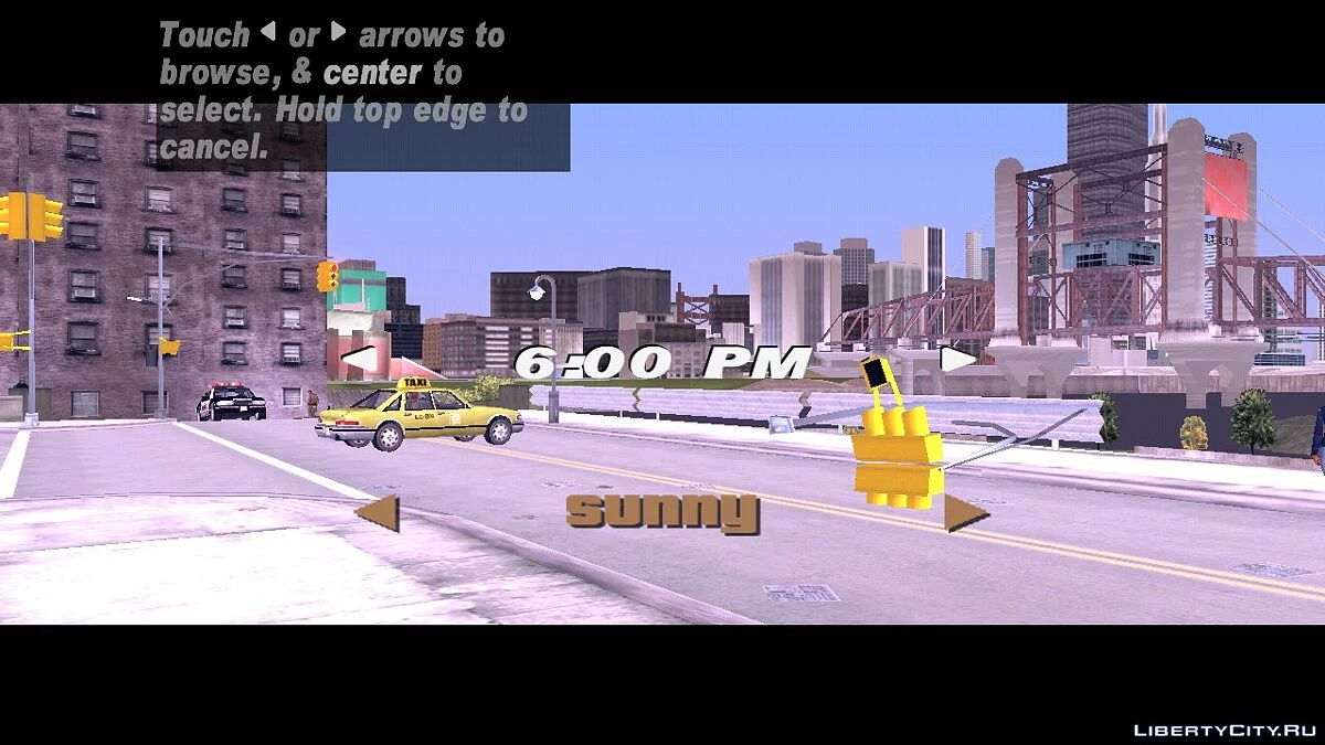 Choix de la météo et du temps / GTA 3 (iOS, Android)