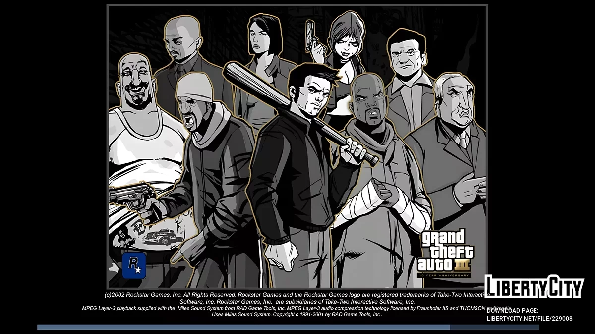 Меню та завантажувальний екран GTA 3 до 10-річчя / GTA 3