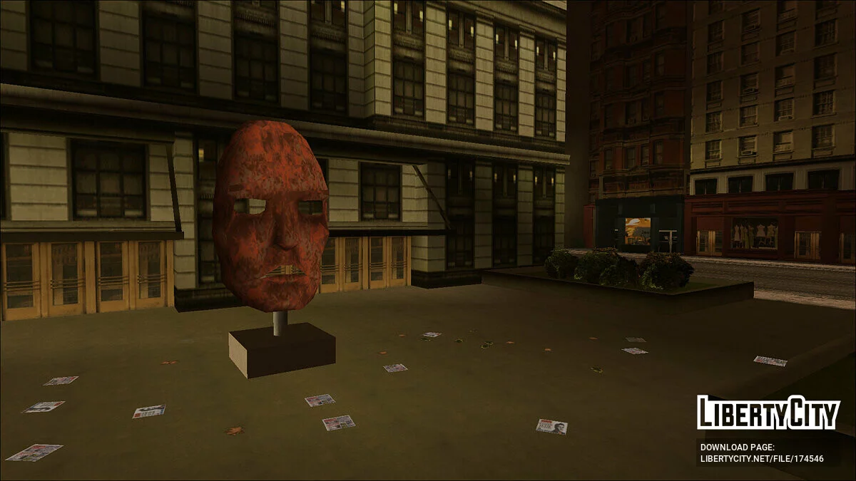 Statue de visage sur un piédestal / GTA 3