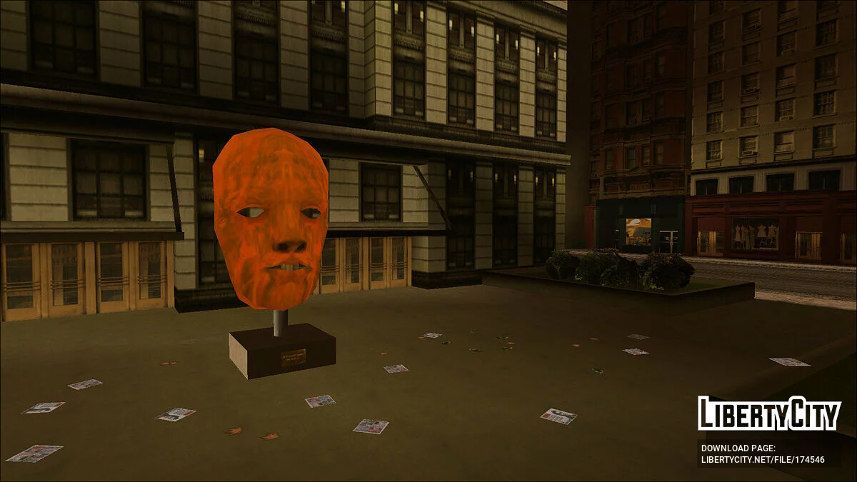 Statue de visage sur un piédestal / GTA 3