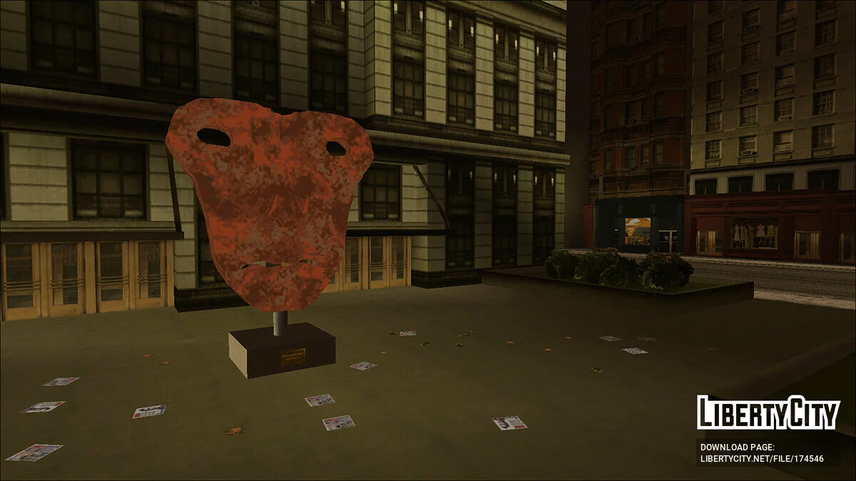 Statue de visage sur un piédestal / GTA 3