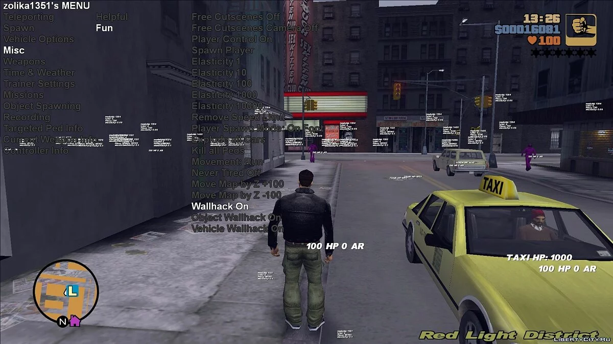 Menu de Treinador/Mod III de Zolika1351 / GTA 3