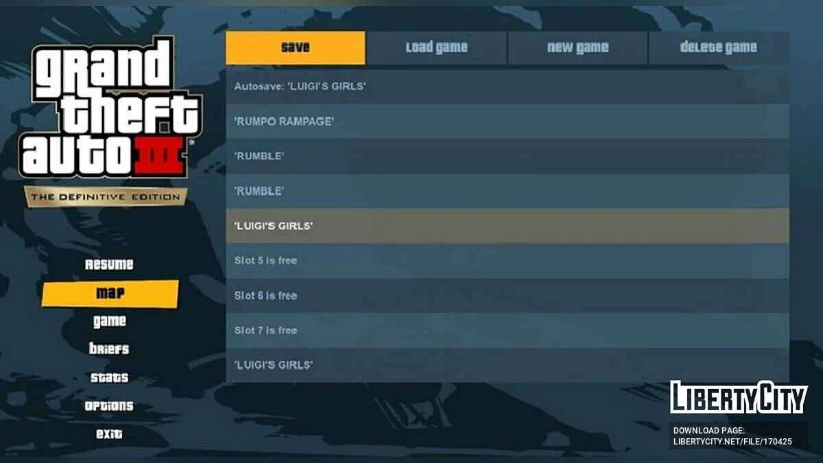 احفظ اللعبة في أي مكان / GTA 3: النسخة النهائية
