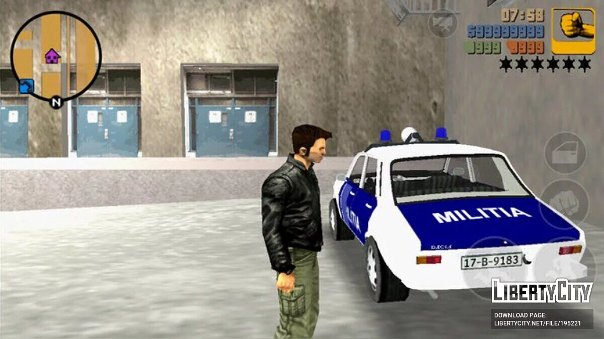 Dacia 1300 Militie / GTA 3 (iOS, Android)