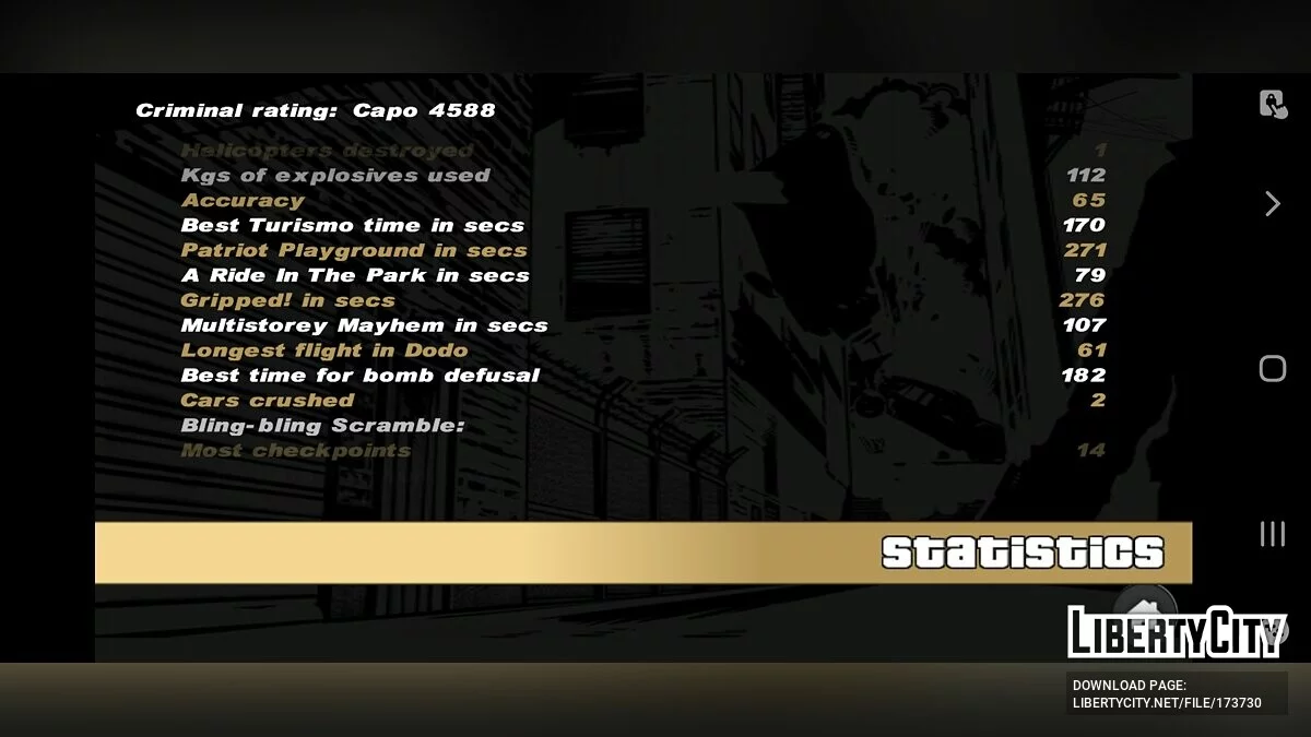 Savegame 100% with Prison Outfit / GTA 3 (iOS, Android)
