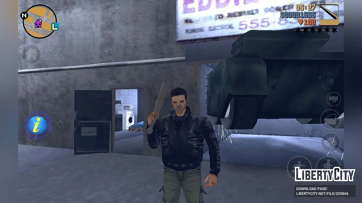 Збереження з танком в гаражі Портленда / GTA 3 (iOS, Android)