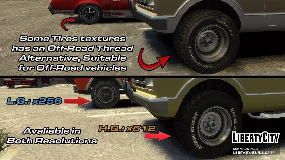 Atomic X Fukaru Tires Re-Texturized Tires Pack / GTA 4