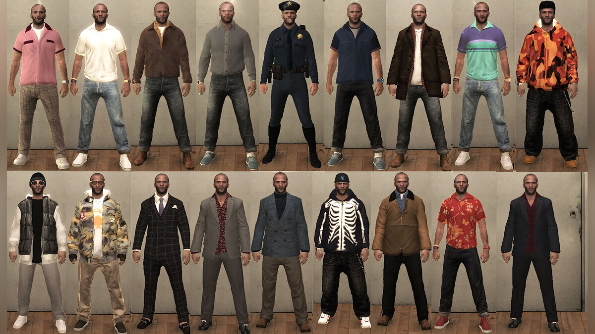 Download Jason Statham - Big Clothes Pack for GTA 4
