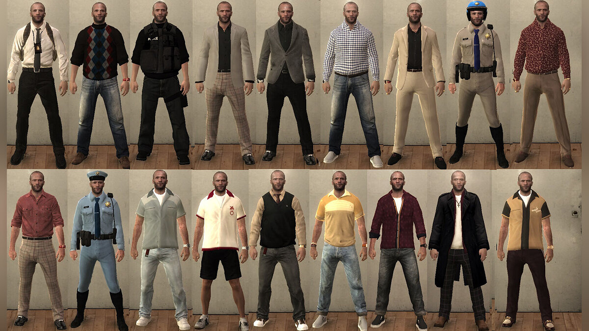 Download Jason Statham - Big Clothes Pack for GTA 4