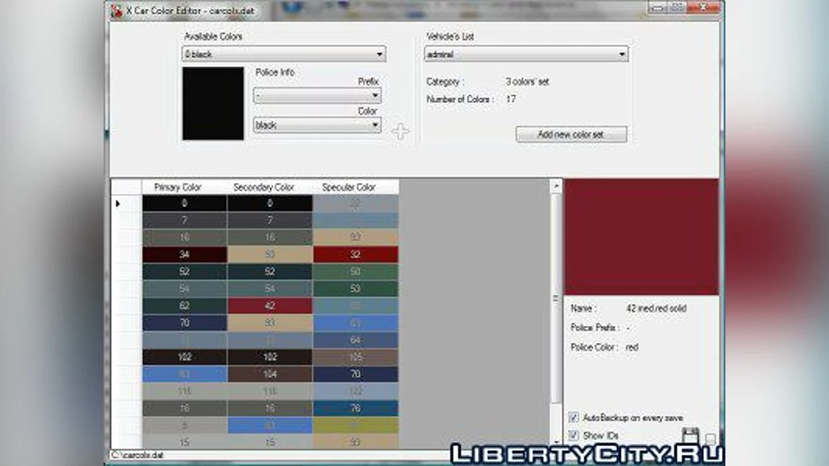 X Car Color Editor v1 / GTA 4