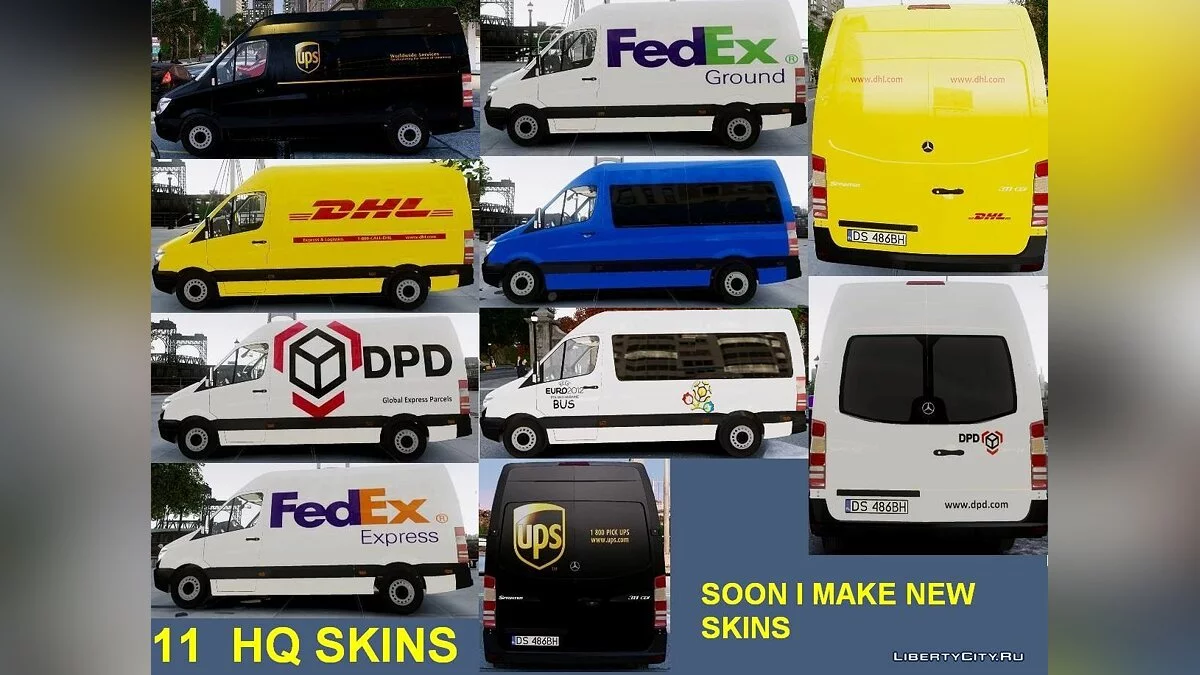 Mercedes Sprinter + skin pack / GTA 4