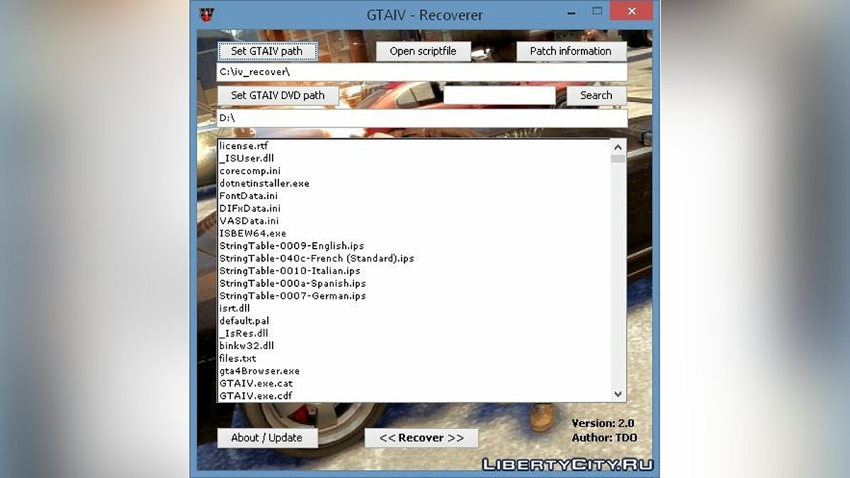 Скачать GTA IV - Recoverer 2.0.0 Для GTA 4