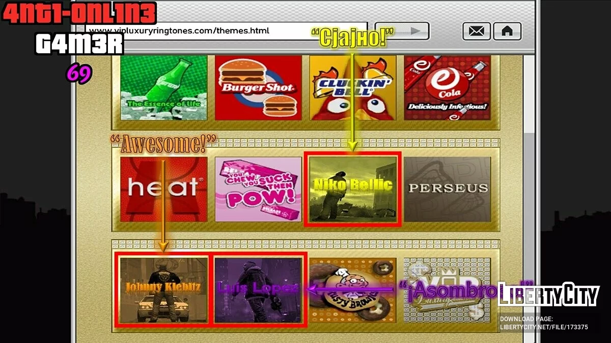 New Customized Cellphone Backgrounds Pack / GTA 4