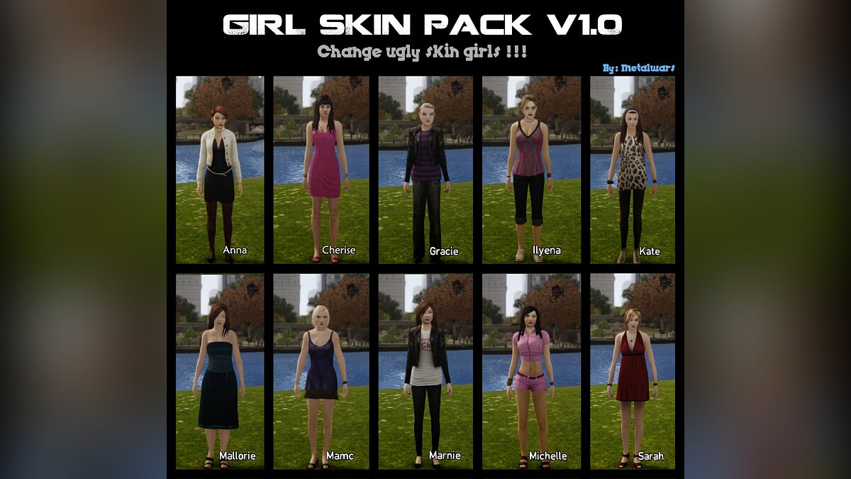 Download Girl Skin Pack v1.0 for GTA 4