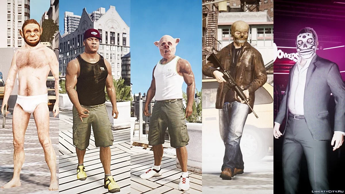 Michael, Franklin, Trevor, and Chop for GTA IV / GTA 4