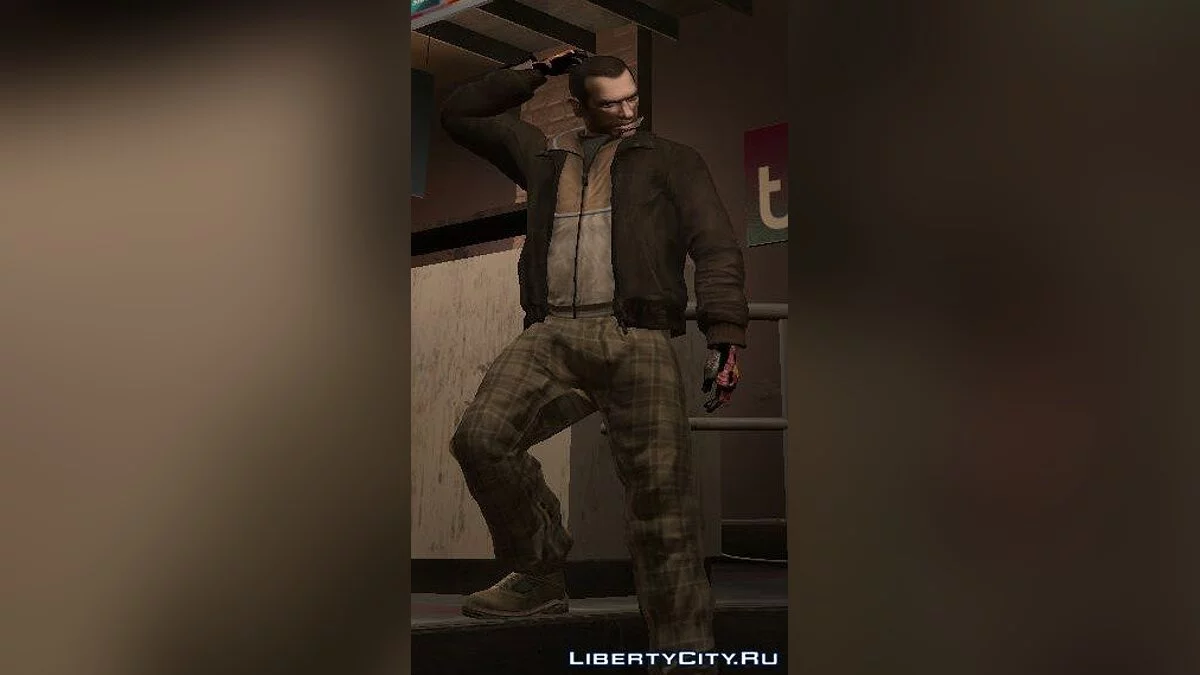 Pantalon à carreaux marron / GTA 4