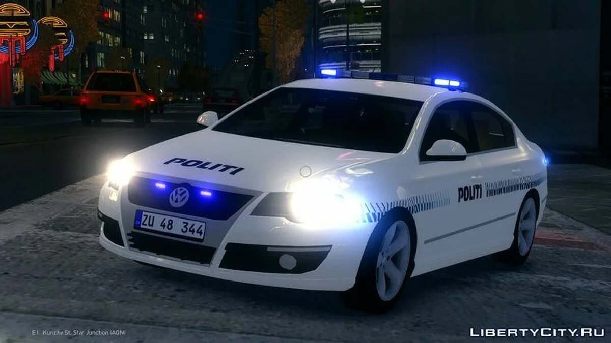Volkswagen Passat B6 Limousine - Dänische Polizei - W. Vorlage / GTA 4