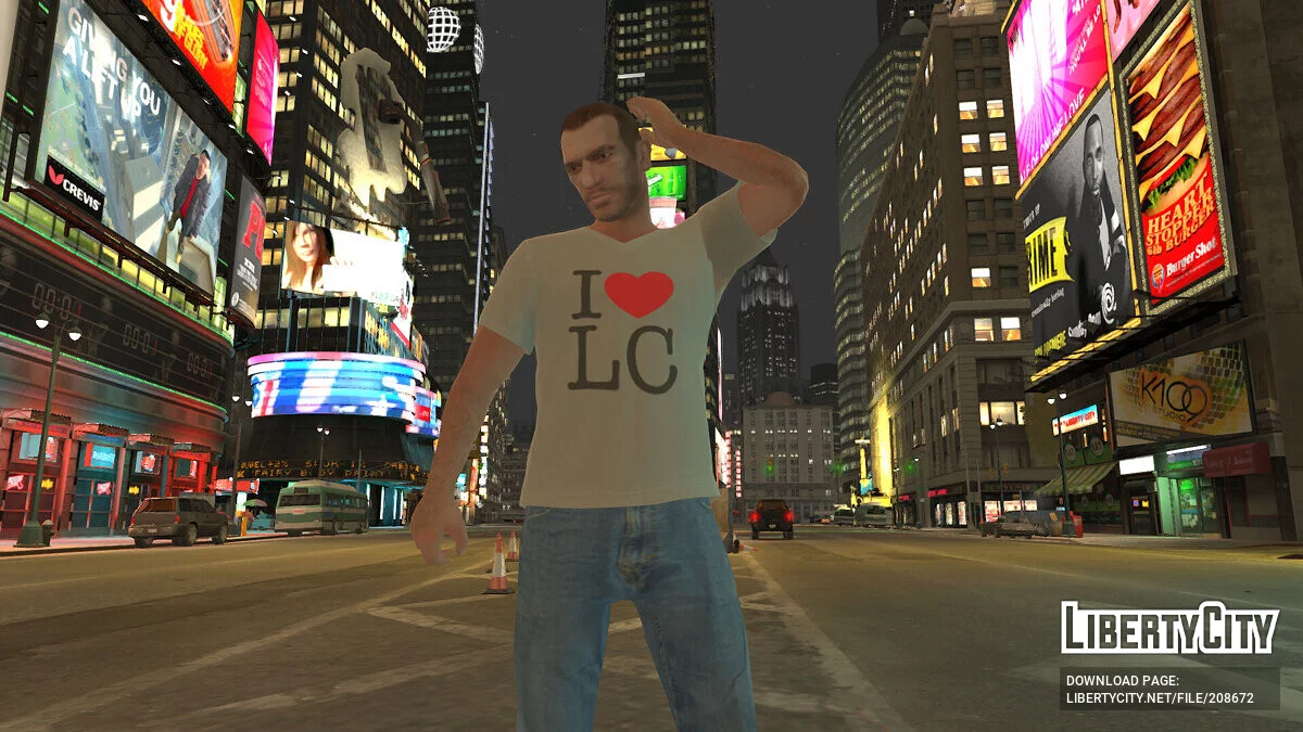 تي شيرت برقبة على شكل حرف V لـ Niko Bellic / جي تي إيه 4