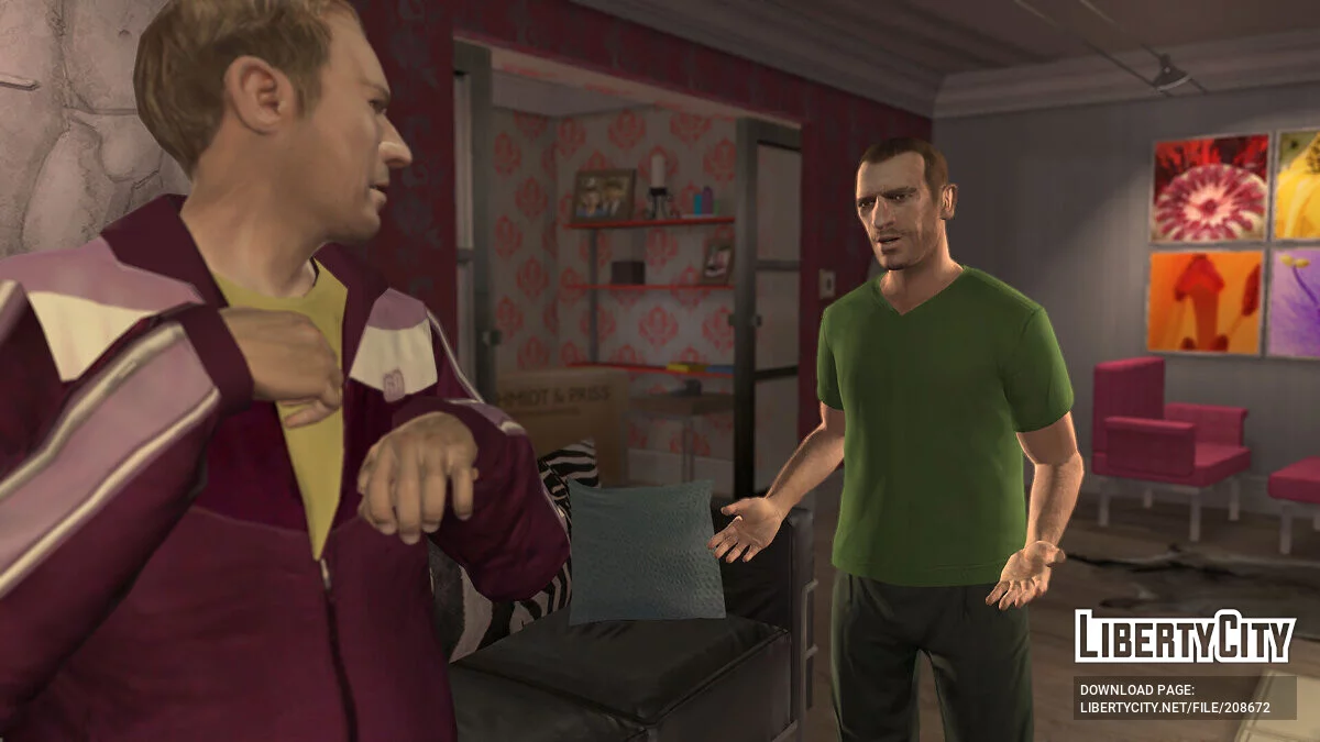 تي شيرت برقبة على شكل حرف V لـ Niko Bellic / جي تي إيه 4