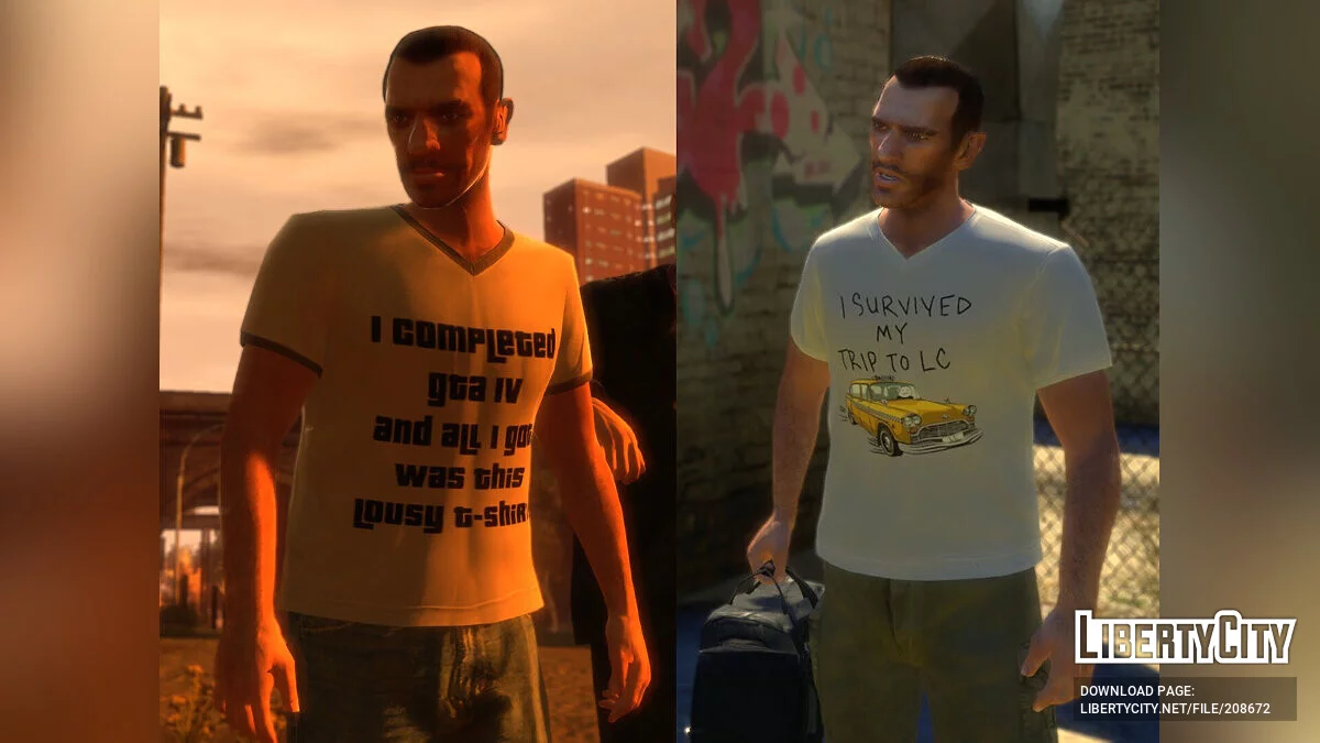 تي شيرت برقبة على شكل حرف V لـ Niko Bellic / جي تي إيه 4