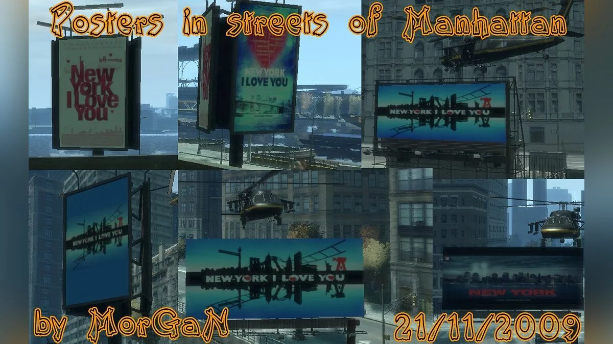Posters in the streets of Manhattan / GTA 4