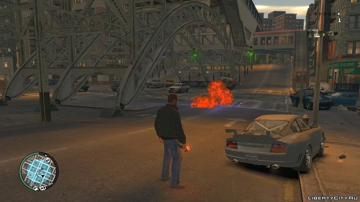 Lumière Bleue Pour Explosion de Molotov / GTA 4