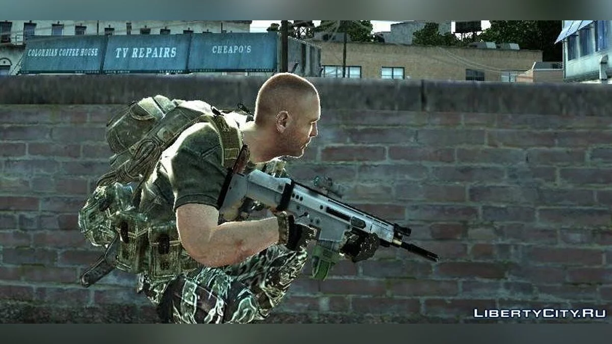 بندقية Fn Scar-H مع Acog / جي تي إيه 4
