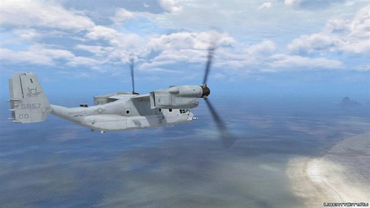 USMC MV-22B (8 забарвлень з підсвіченими роторами) 1.0 / GTA 5
