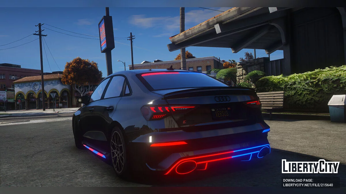 Audi RS3 8Y Sedan Policja Nowoczesne Światła / GTA 5