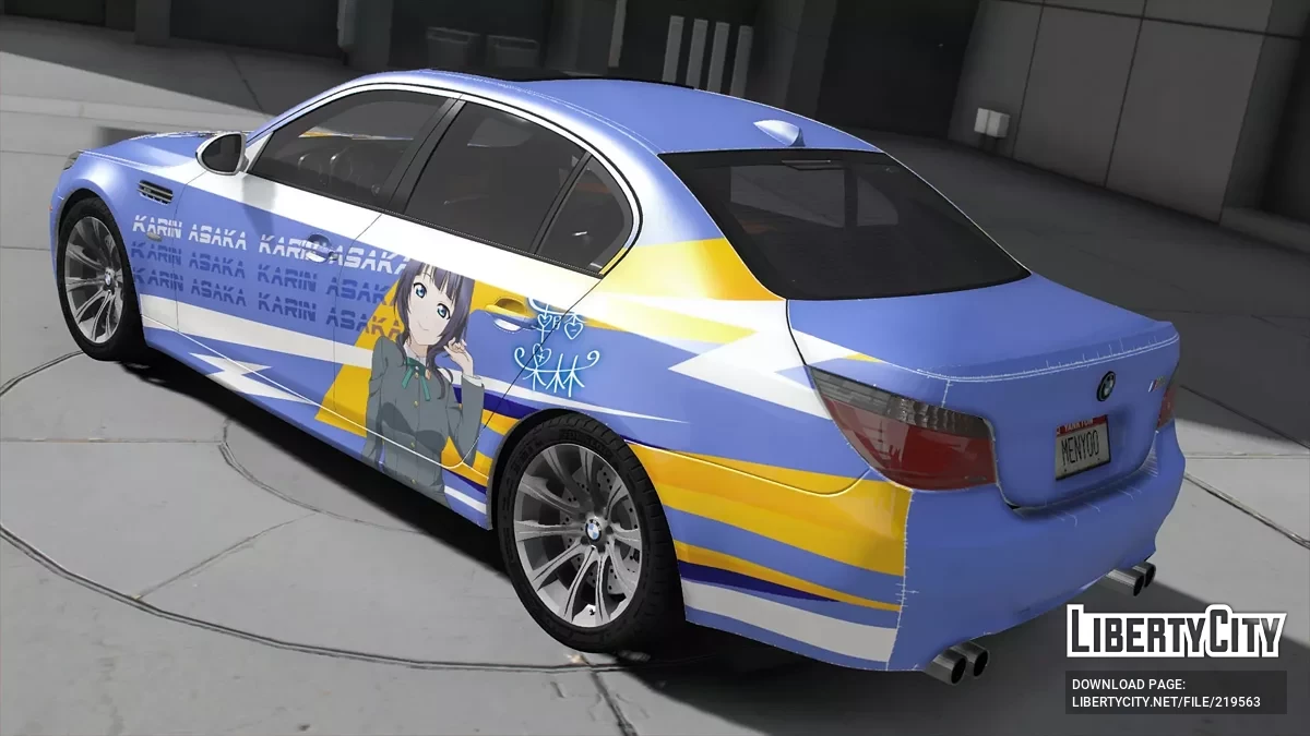 Karin Asaka Love Live Nijigasaki School Ido Club Itasha (痛車/痛车) for BMW M5 E60 2009 / GTA 5