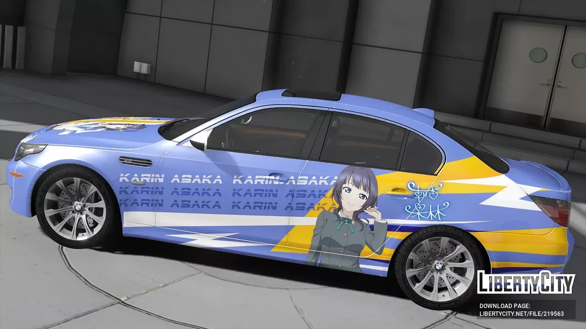 Karin Asaka Love Live Nijigasaki School Ido Club Itasha (痛車/痛车) for BMW M5 E60 2009 / GTA 5