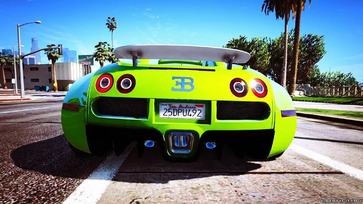 Bugatti Veyron з автоматичним спойлером v4.0 Фінал / GTA 5