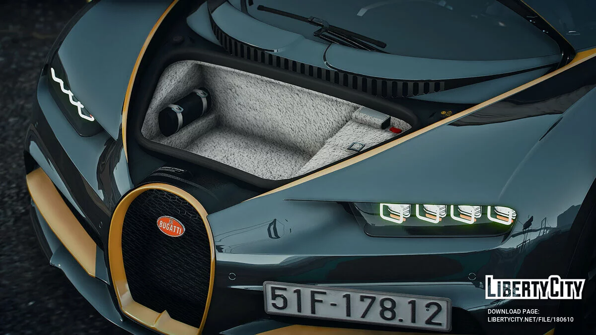Bugatti Chiron Gold Strip v1.0 / GTA 5