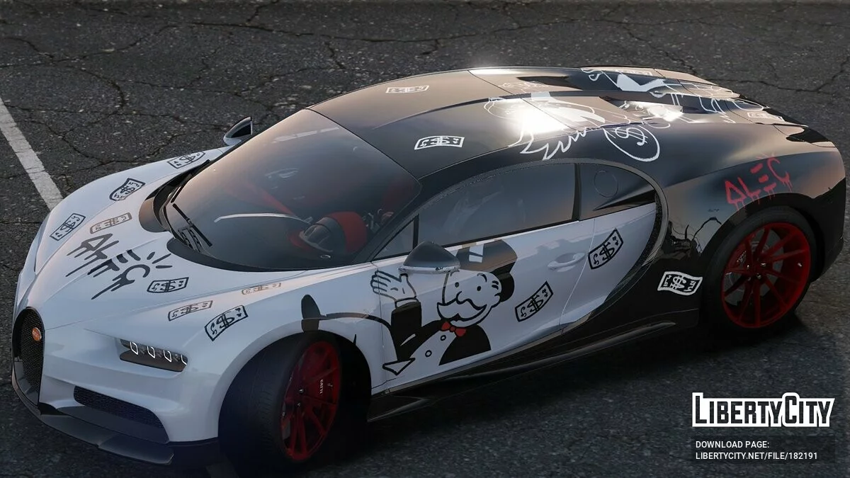 Bugatti Chiron Graffiti Alec Monopoly / GTA 5