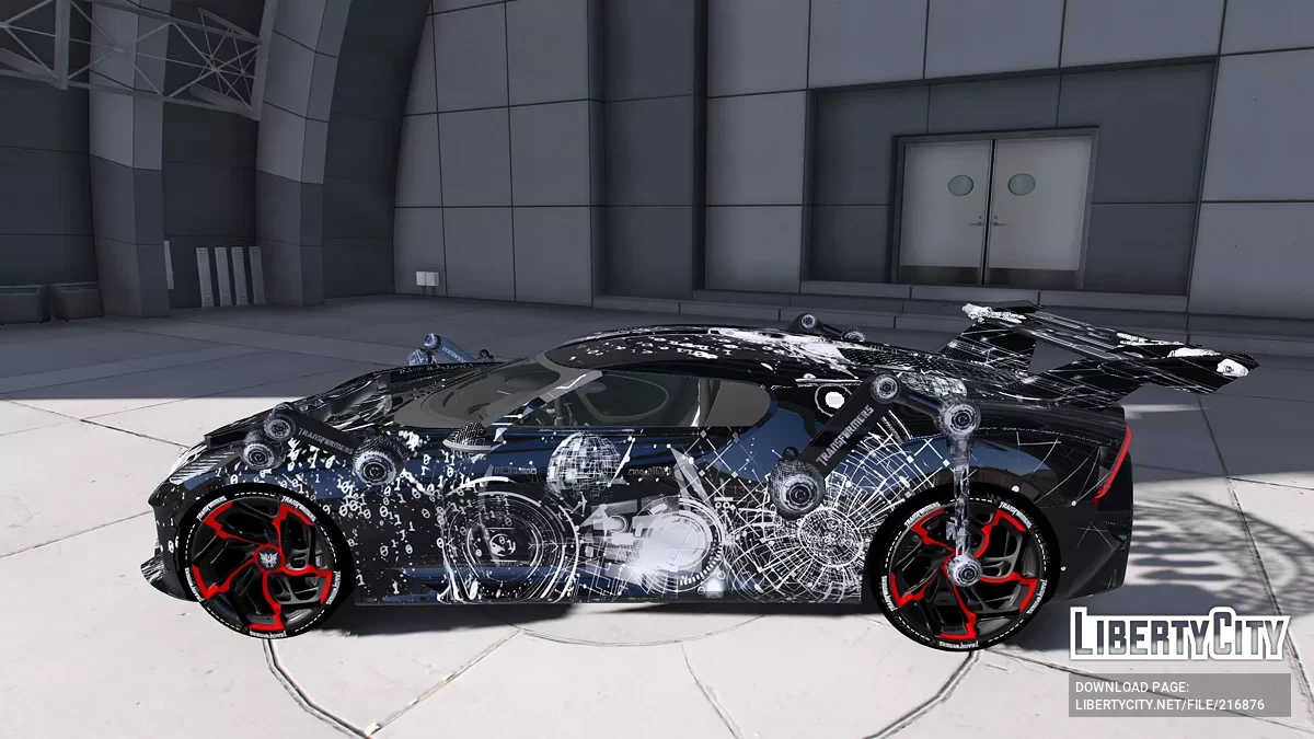 布加迪 La Voiture Noire 变形金刚版发光 RGB 3D / GTA 5