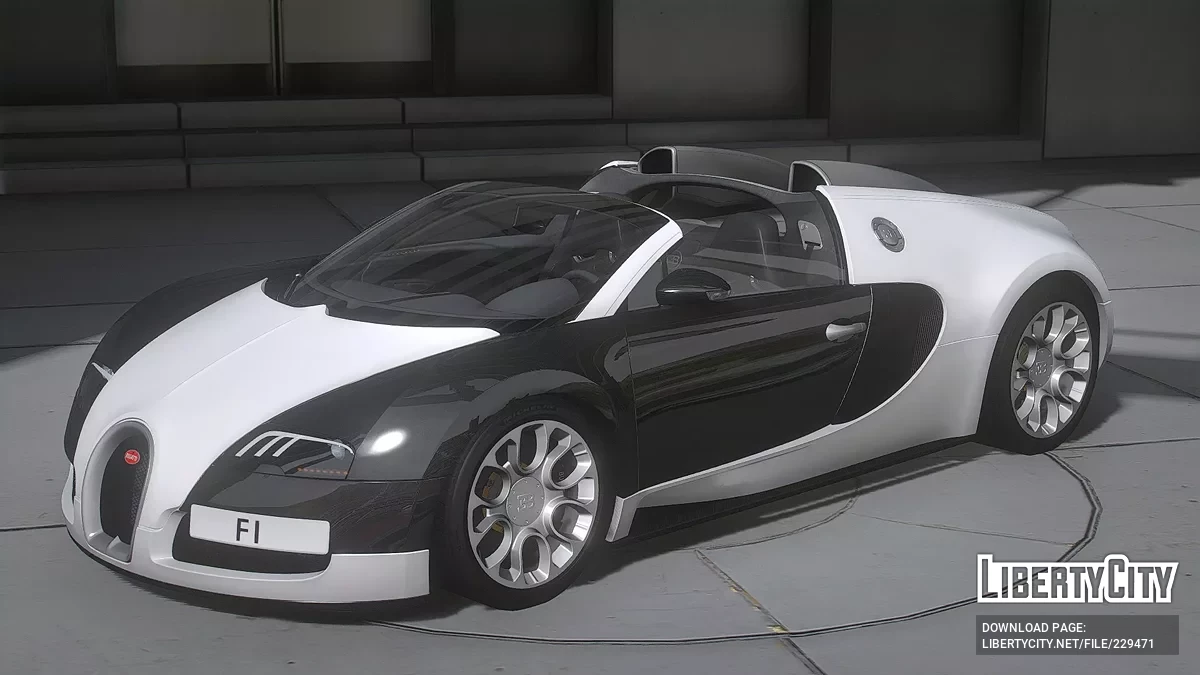 2011 Bugatti Veyron з номерами F1 / GTA 5