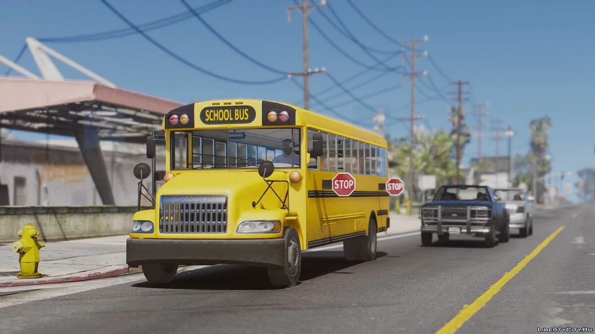Caisson Elementary C School Bus [Add-On Replace Wipers] / GTA 5