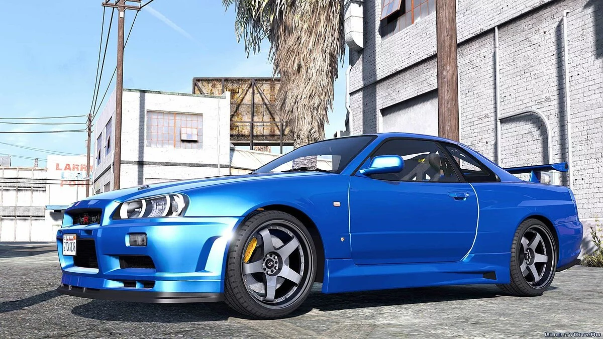 日产天际线GT-R 34 2002 [附加/替换/动画 | 模板] 1.0 / GTA 5