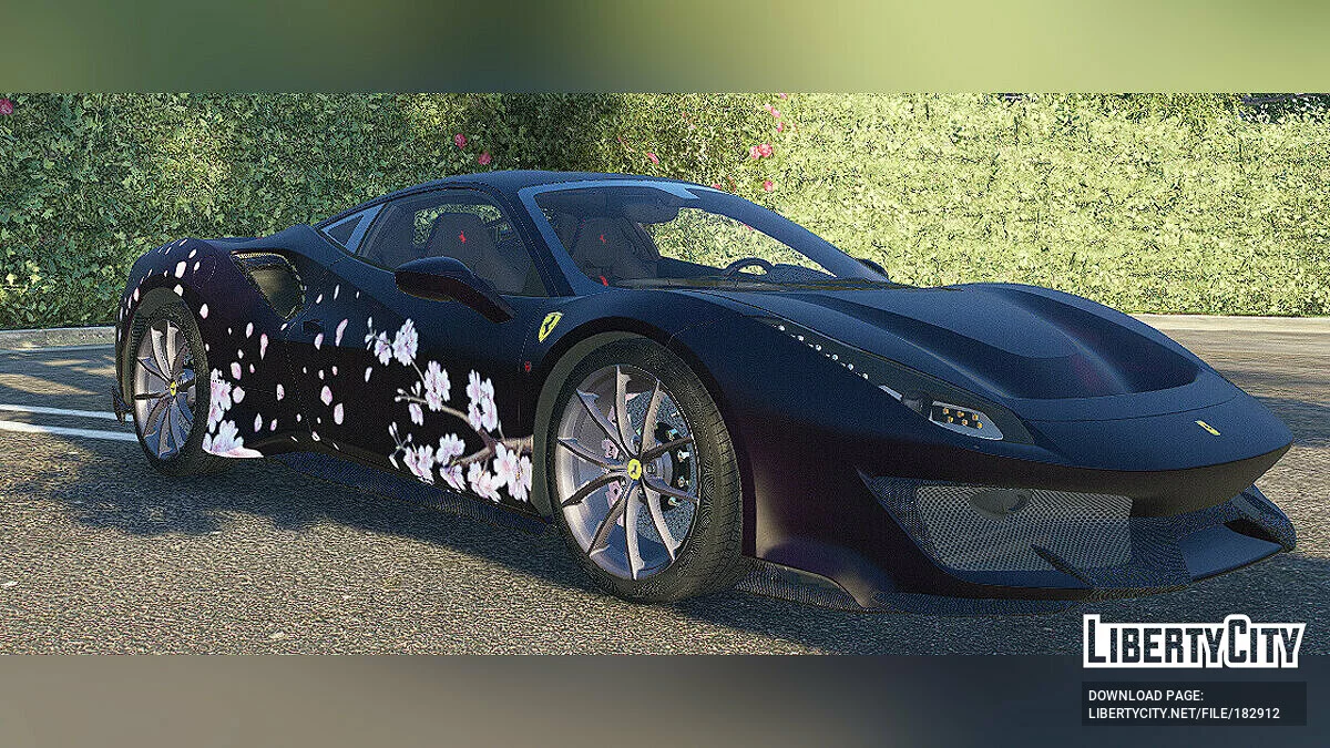 Petal Livery para Asyr0n's 2019 Ferrari 488 Pista 1.0.0 / GTA 5