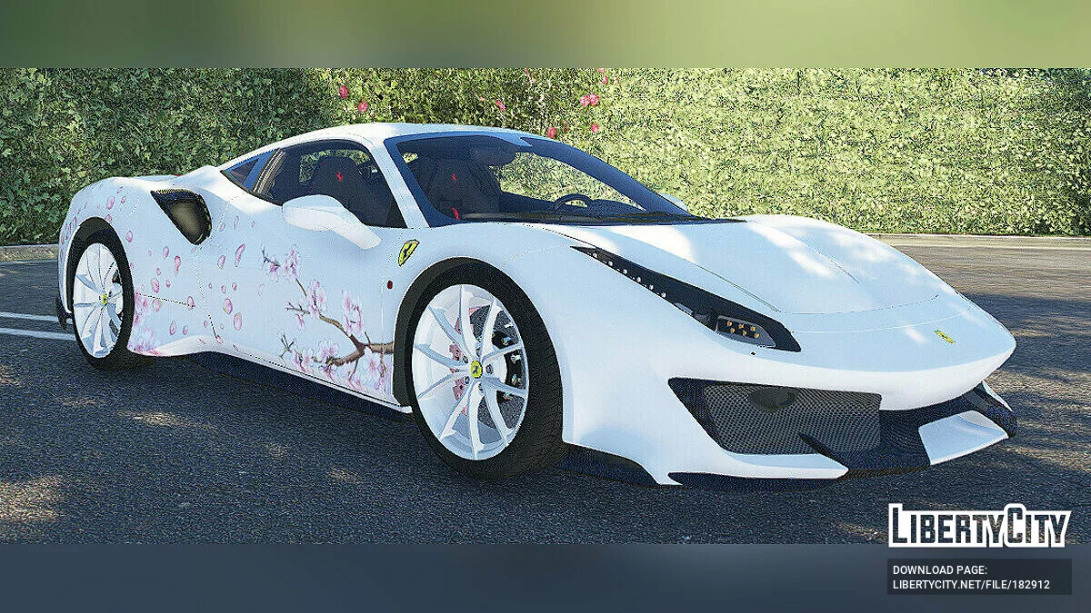 Petal Livery para Asyr0n's 2019 Ferrari 488 Pista 1.0.0 / GTA 5