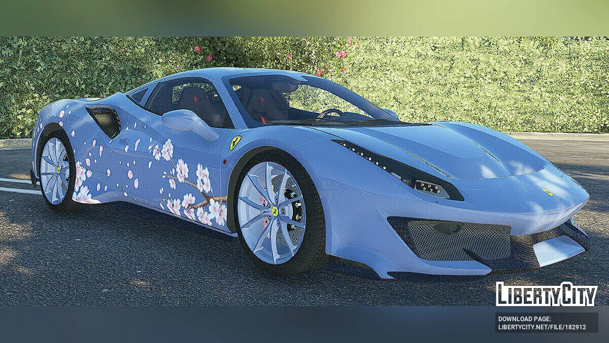 Petal Livery para Asyr0n's 2019 Ferrari 488 Pista 1.0.0 / GTA 5