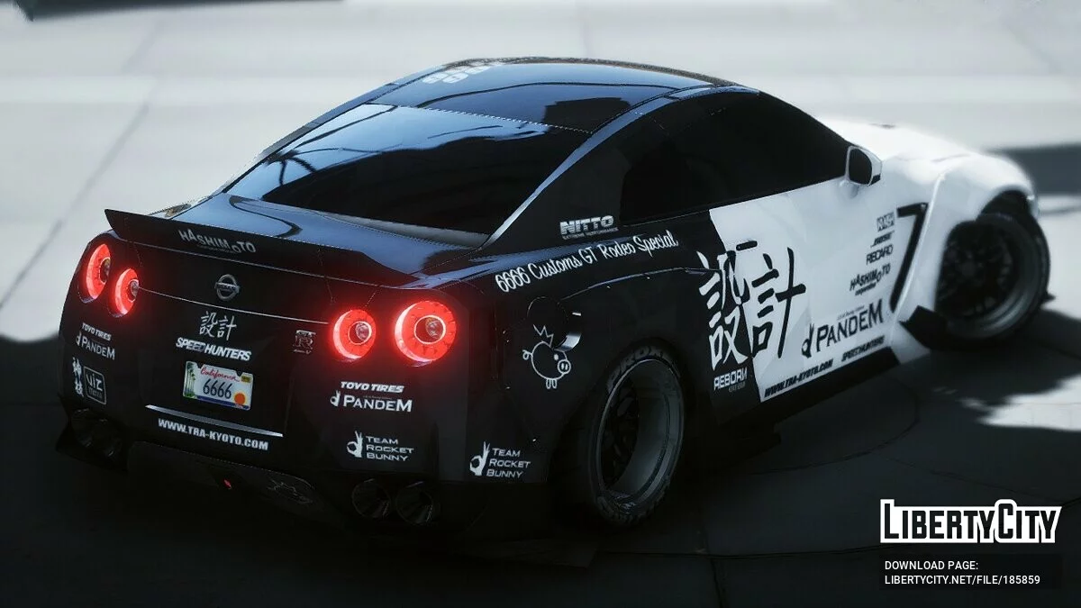 6666 Customs livery для Zen-Imogen&#039;s 2010 Nissan GT-R Spec-V Pandem 1.0 / GTA 5
