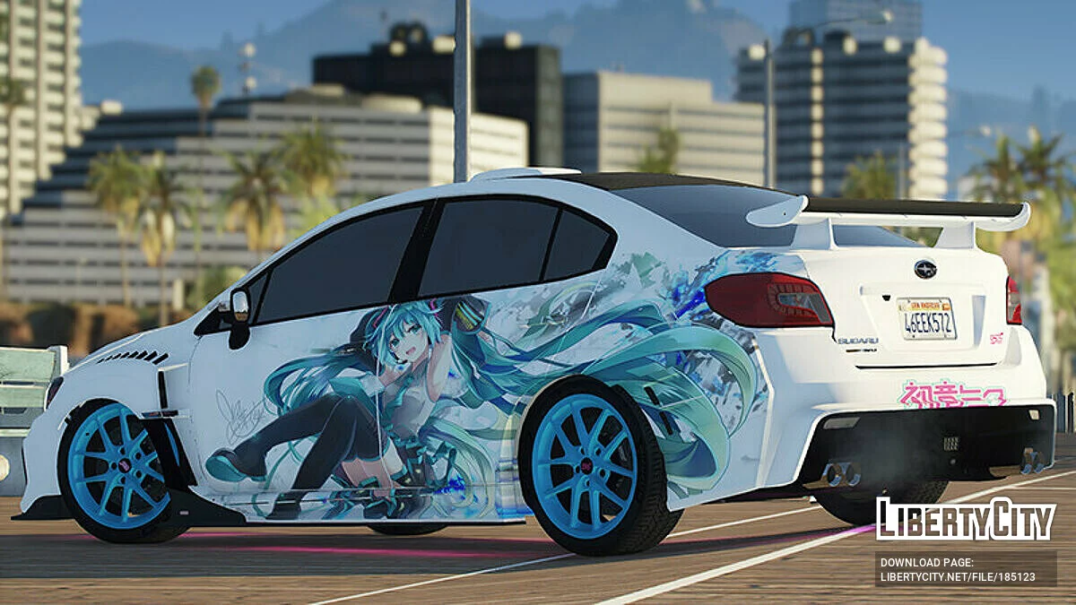 Hastune Miku Paintjob for Gx_Lover's 2018 Subaru WRX STI 1.0 / GTA 5