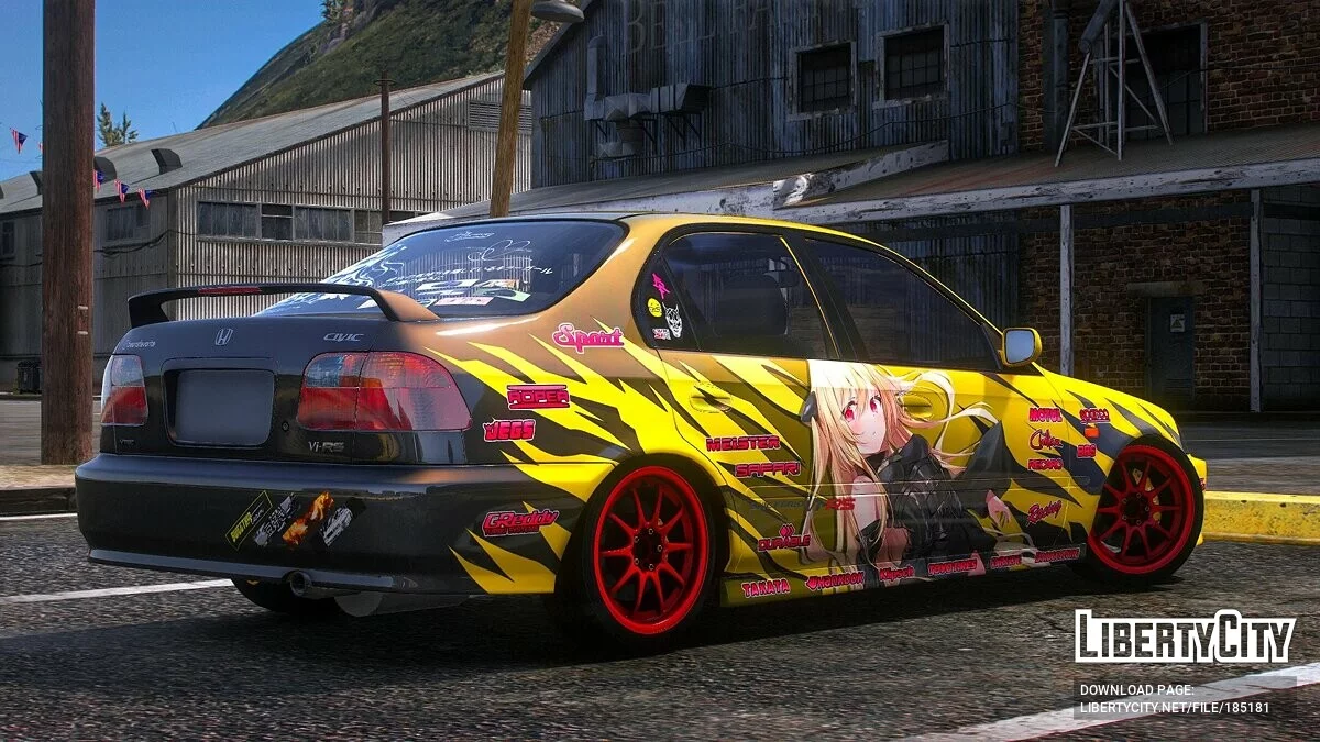 [Itasha] Honda Civic Ferio SiR 2000 / Vi-RS pintura Konjiki no Yami To Love-Ru 1 / GTA 5