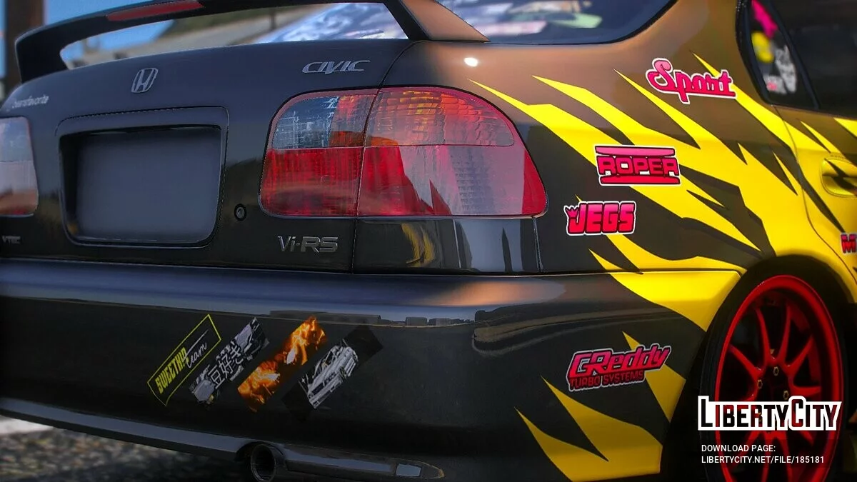 [Itasha] Honda Civic Ferio SiR 2000 / Vi-RS pintura Konjiki no Yami To Love-Ru 1 / GTA 5