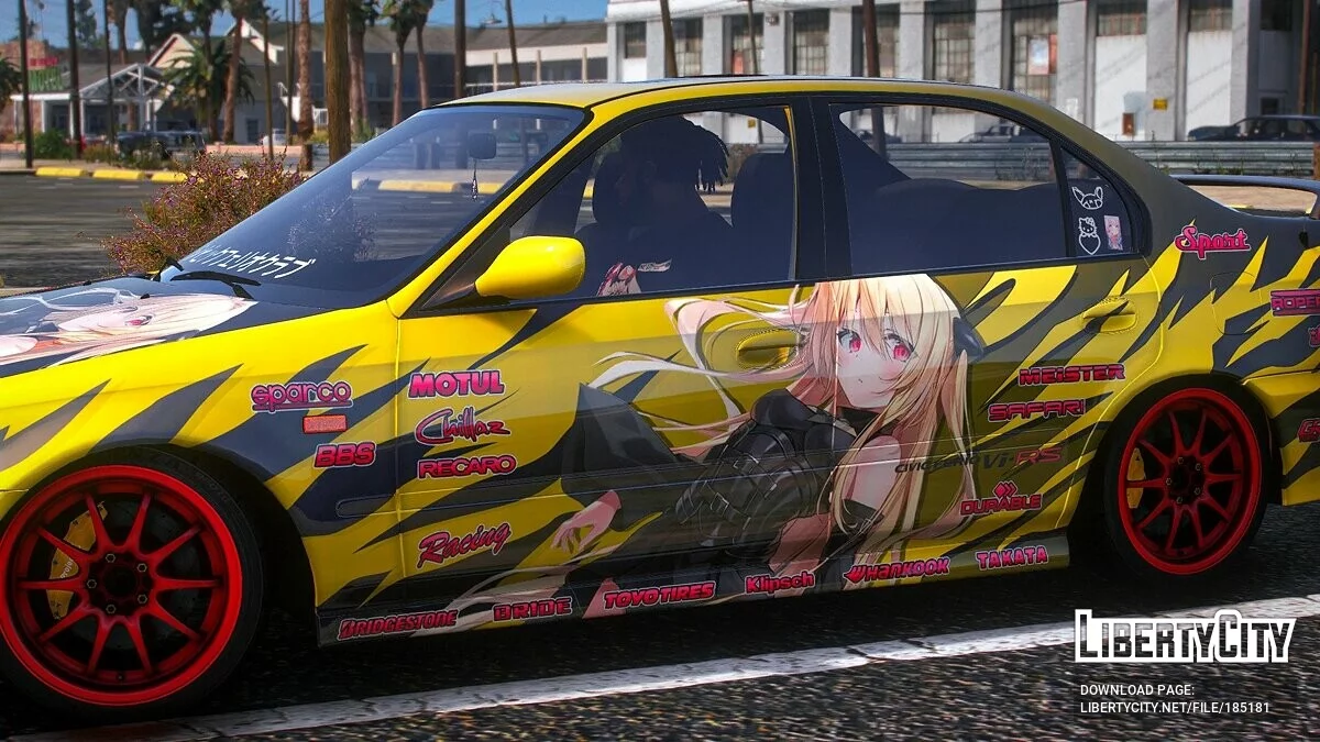 [Itasha] Honda Civic Ferio SiR 2000 / Vi-RS pintura Konjiki no Yami To Love-Ru 1 / GTA 5